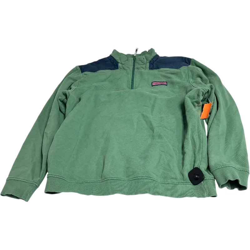 Casual Men's Zip-Up HoodiesSweatshirt Collar By Vineyard Vines In Green, Size: L