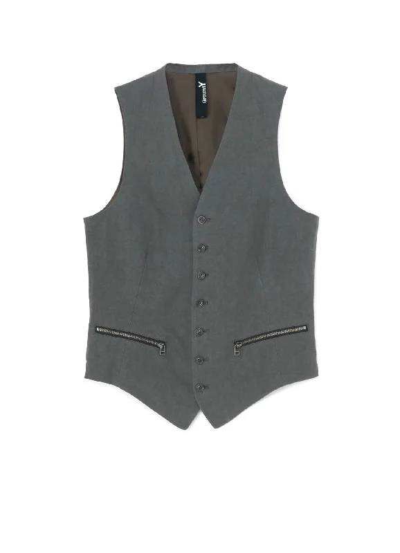 Men's Coats with Quick-Dry FabricCOTTON ZAZA CROSS WA ZIPPER POCKET VEST