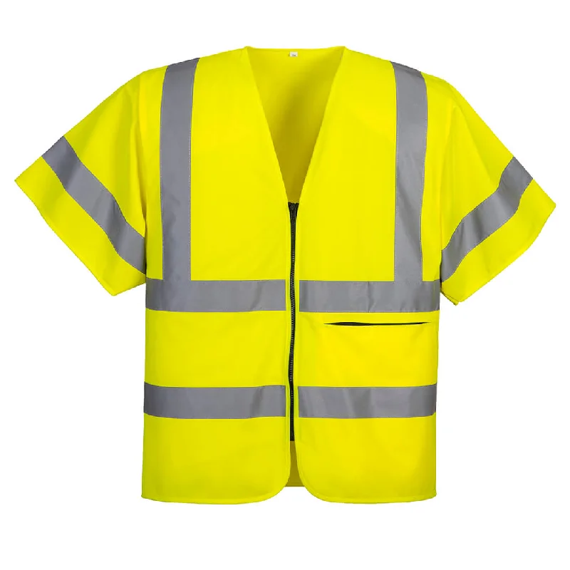 Waterproof Men's ParkasPortwest C372 Half Sleeve Zip Hi Vis Vest
