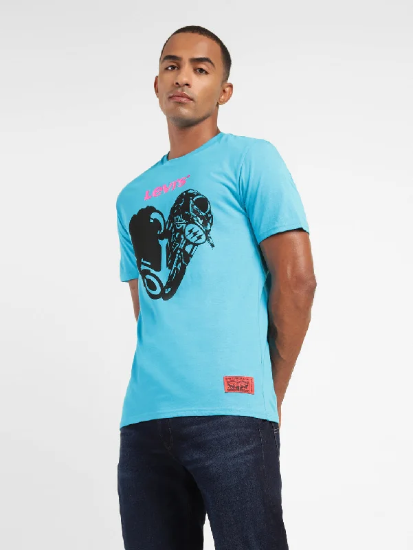 Men's Shirts with Mandarin CollarsMen's Graphic Print Crew Neck T-shirt