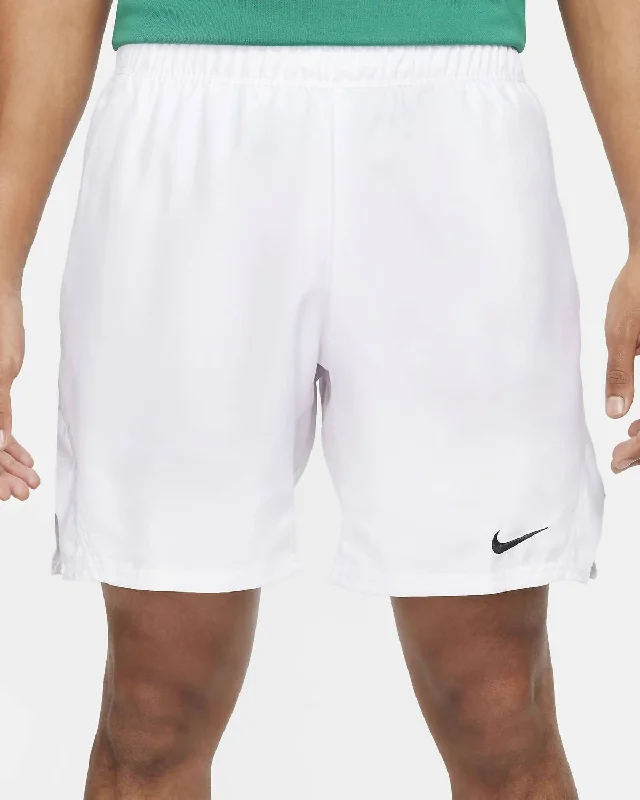 Durable Construction Men's Cargo ShortsMen's Court 7'' Dri Fit Victory Short In White/black Durable Construction Men's Cargo ShortsMen's Court 7'' Dri Fit Victory Short In White/black