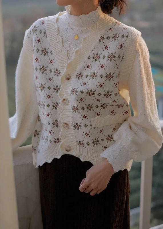 Men's Sweaters with Dropped ShouldersKittenAlarm - Floral Design Vintage V-Neck Vest Sweater Men's Sweaters with Dropped ShouldersKittenAlarm - Floral Design Vintage V-Neck Vest Sweater