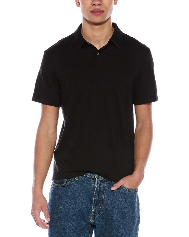 Men's Shirts with Rounded HemlinesJames Perse Reverse Slub Jersey Polo Shirt