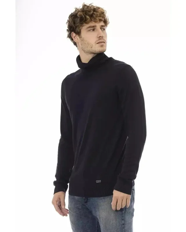 Men's Sweaters with High-Neck DesignsBaldinini Trend Men's Blue Modal Sweater - 56 IT Men's Sweaters with High-Neck DesignsBaldinini Trend Men's Blue Modal Sweater - 56 IT