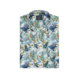 Casual Men's Button-Down ShirtsLeo Chevalier Multi Tropical Print Short Sleeve Sport Shirt - 622353 9100 Casual Men's Button-Down ShirtsLeo Chevalier Multi Tropical Print Short Sleeve Sport Shirt - 622353 9100