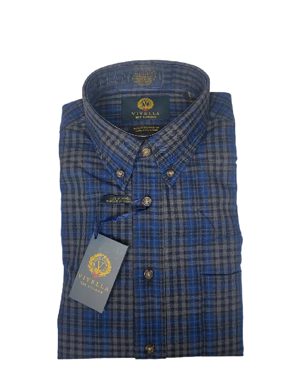 Men's Layering Shirts for Seasonal TransitionsViyella Men's 80/20 Long Sleeve Charcoal Button Down Sport Shirt - 653444 3998 Men's Layering Shirts for Seasonal TransitionsViyella Men's 80/20 Long Sleeve Charcoal Button Down Sport Shirt - 653444 3998