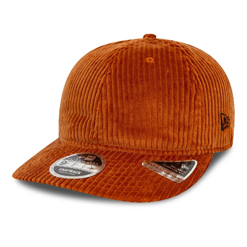 Relaxed Fisherman HatsNew Era Cord Dark Orange 9FIFTY Retro Crown Cap