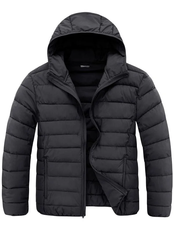 Weather-Resistant Men's CoatsMen's Big and Tall Lightweight Puffer Jacket Plus Size Quilted Warm Winter Coat with Hood Recycled Fabric Weather-Resistant Men's CoatsMen's Big and Tall Lightweight Puffer Jacket Plus Size Quilted Warm Winter Coat with Hood Recycled Fabric