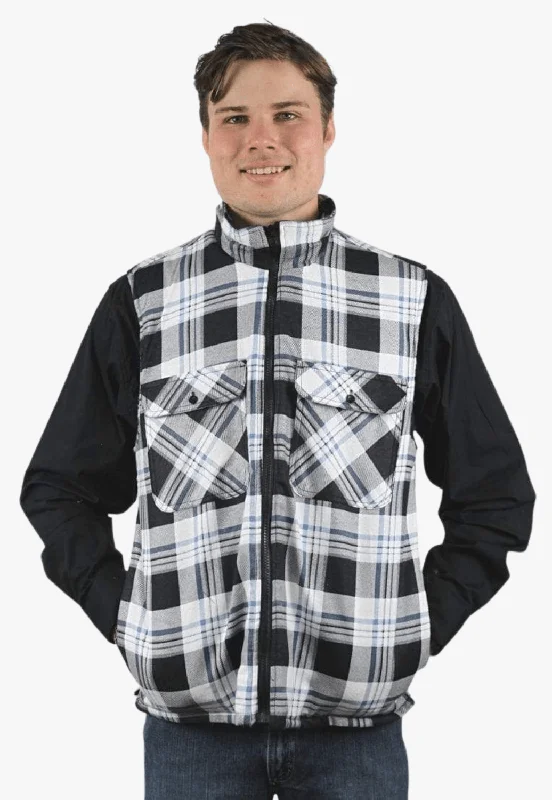 Men's Coats with ButtonsPilbara Zipper Flannelette Quilted Vest RM123V