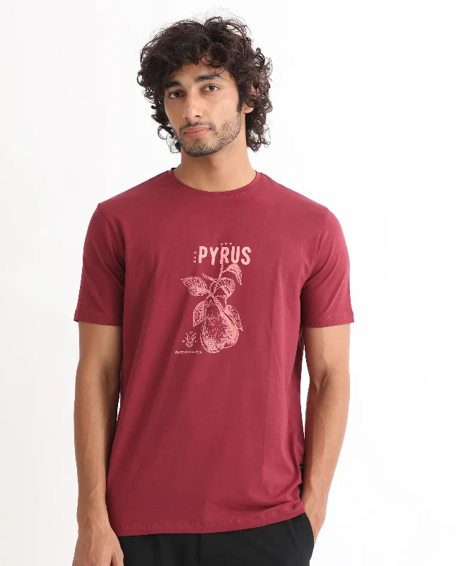Men's Shirts with Floral PrintsRare Rabbit Men's Quet Red Crew Neck With Botanical Chest Graphic Half Sleeves Slim Fit T-Shirt Men's Shirts with Floral PrintsRare Rabbit Men's Quet Red Crew Neck With Botanical Chest Graphic Half Sleeves Slim Fit T-Shirt