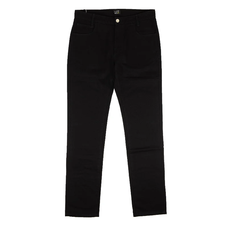 Hipster Men's JeansRaf Simons X Smiley Rear Logo Patch Jeans - Black