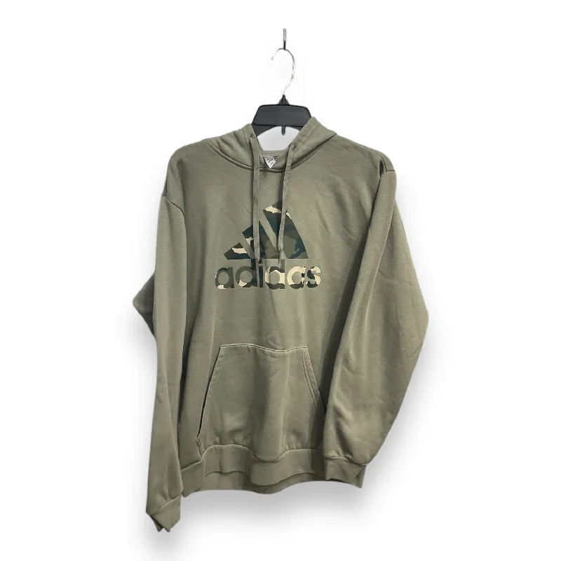 Men's Hoodies with Asymmetric ZippersSweatshirt Hoodie By Adidas In Green, Size: L