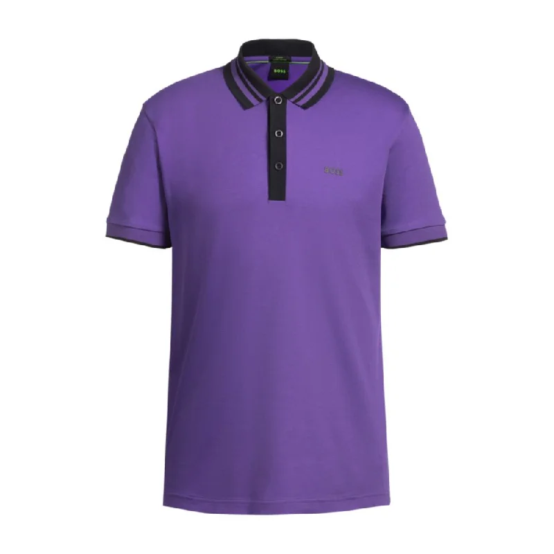 Men's Dressy Shirts for Formal EventsInterlock-cotton polo shirt with striped collar Men's Dressy Shirts for Formal EventsInterlock-cotton polo shirt with striped collar