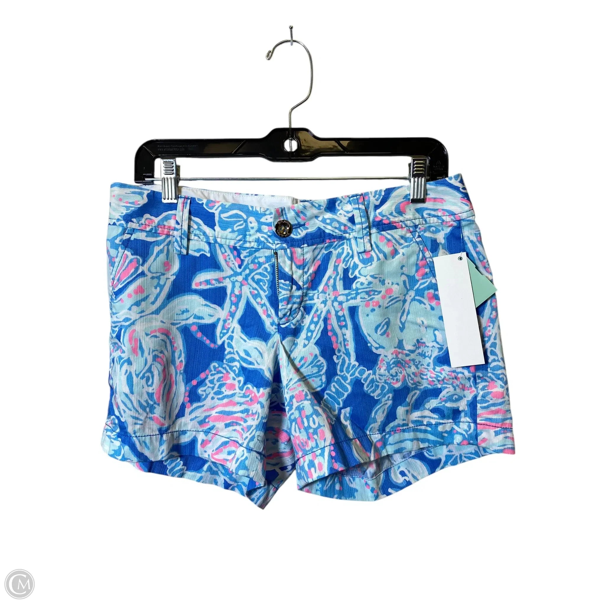 Men's Comfortable Elastic Waistband ShortsShorts Designer By Lilly Pulitzer In Blue & Pink, Size: 4 Men's Comfortable Elastic Waistband ShortsShorts Designer By Lilly Pulitzer In Blue & Pink, Size: 4