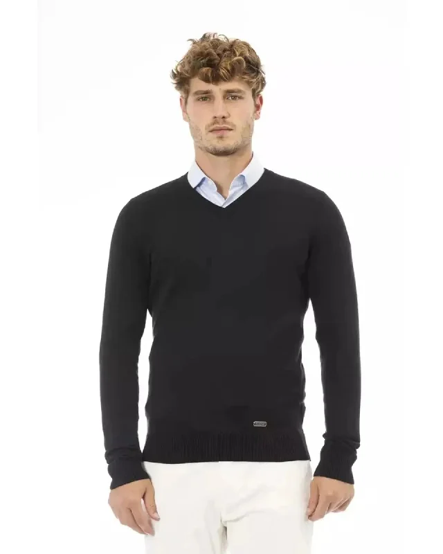 Men's Sweaters with Shawl CollarsMetal Monogram V-Neck Sweater with Ribbed Details 50 IT Men Men's Sweaters with Shawl CollarsMetal Monogram V-Neck Sweater with Ribbed Details 50 IT Men