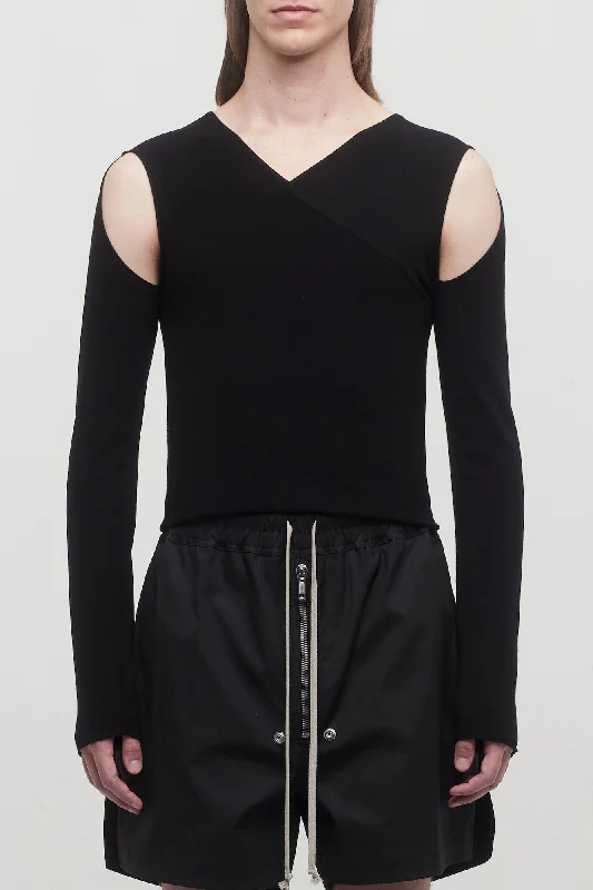 Elegant Men's Wool CoatsRick Owens Banana Ziggy Top in Black