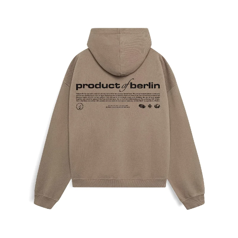 Men's Sweaters with Dropped ShouldersPRODUCT OF BERLIN HOODIE - OAK