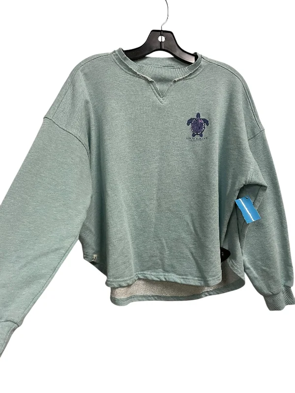 Modern Men's Tech HoodiesSweatshirt Crewneck By Simply Southern In Blue, Size: L