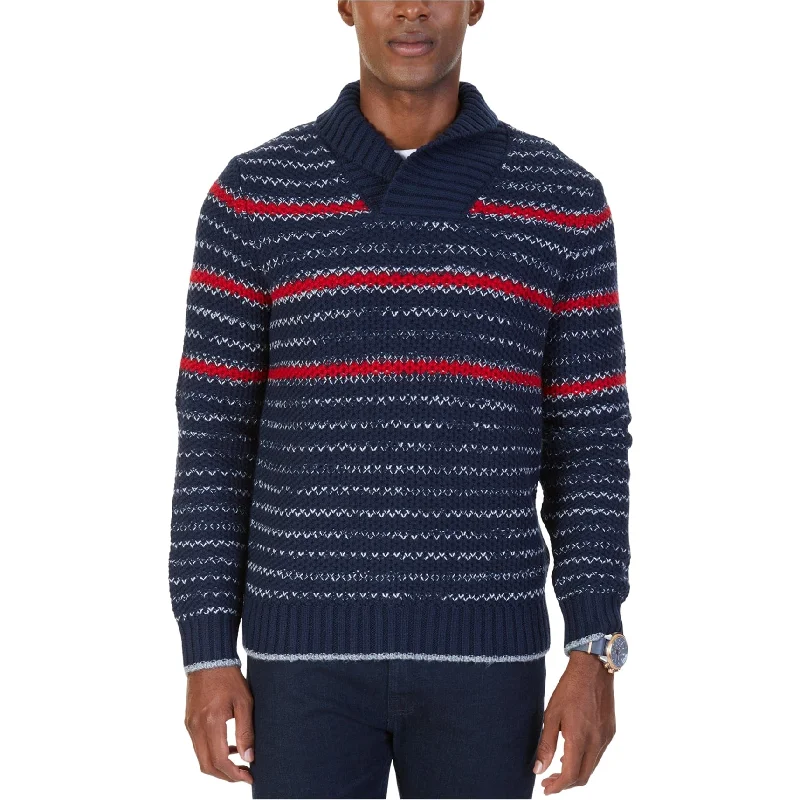 Men's Sweaters with Low-Neck DesignsNautica Mens Stripe Pullover Sweater
