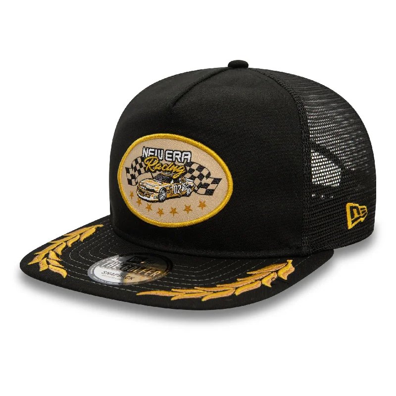 Bright Straw HatsNew Era Motorsport Black Golfer Cap