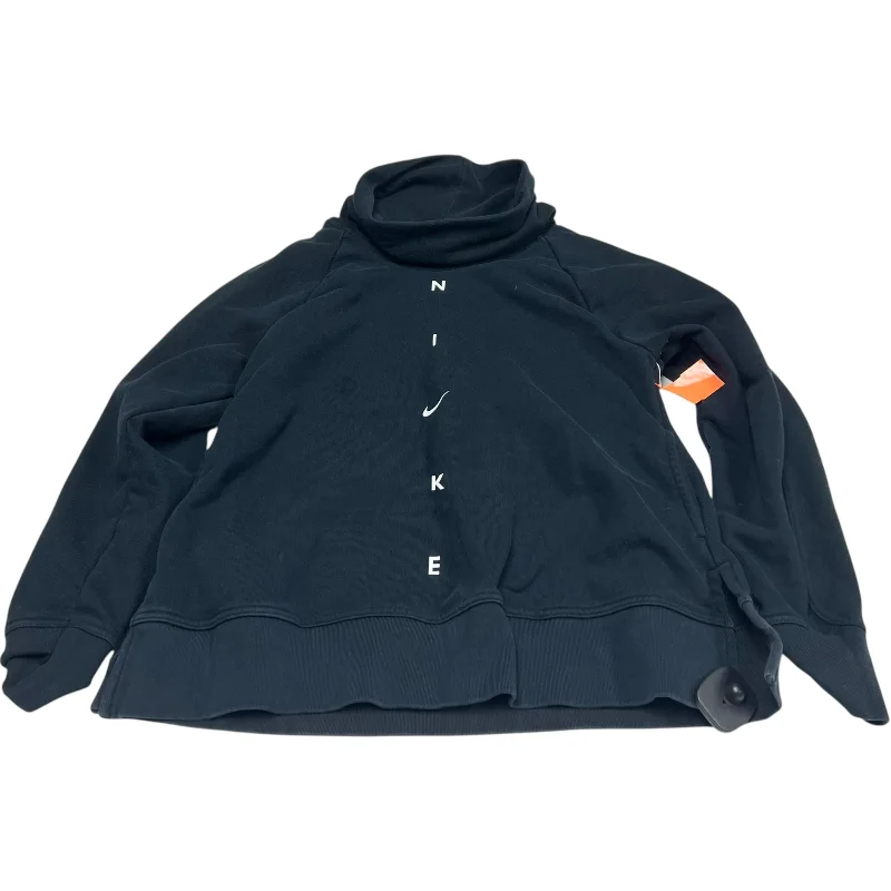Men's Hoodies with Ribbed HemsAthletic Sweatshirt Collar By Nike Apparel In Black, Size: S Men's Hoodies with Ribbed HemsAthletic Sweatshirt Collar By Nike Apparel In Black, Size: S