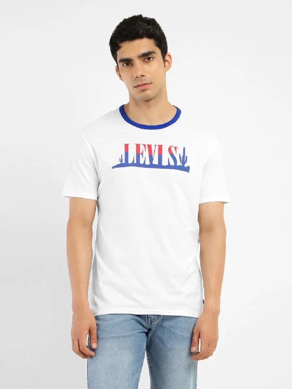 Men's Shirts with Patchwork PatternsMen's Brand Logo Regular Fit T-shirt