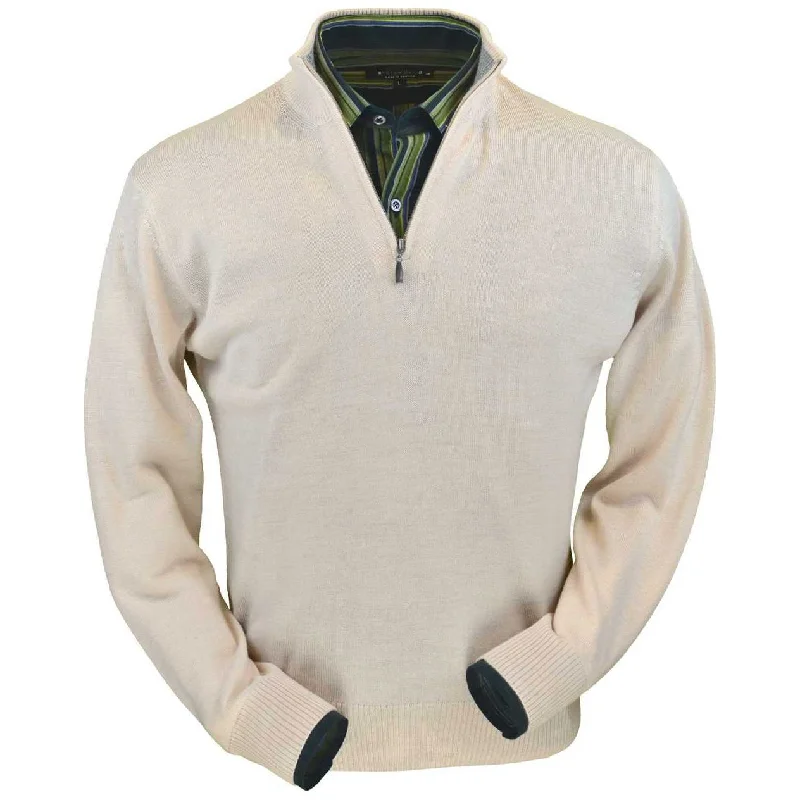 Classic Men's Wool SweatersRoyal Alpaca Half-Zip Mock Neck Sweater in Natural by Peru Unlimited Classic Men's Wool SweatersRoyal Alpaca Half-Zip Mock Neck Sweater in Natural by Peru Unlimited