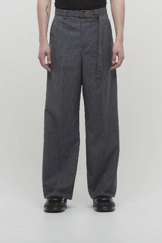Men's Coats for Mild WeatherSacai Chalk Stripe Pants in Grey