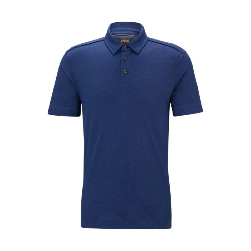 Men's Shirts with Snap ButtonsPiping-detail polo shirt in linen and silk