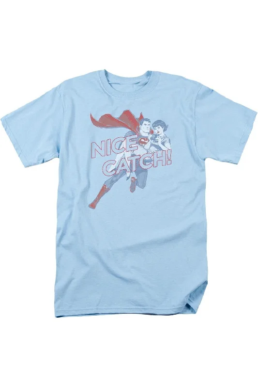 Men's Casual Shirts for Everyday WearSuperman Nice Catch Short Sleeve Adult Tee / T-Shirt Men's Casual Shirts for Everyday WearSuperman Nice Catch Short Sleeve Adult Tee / T-Shirt