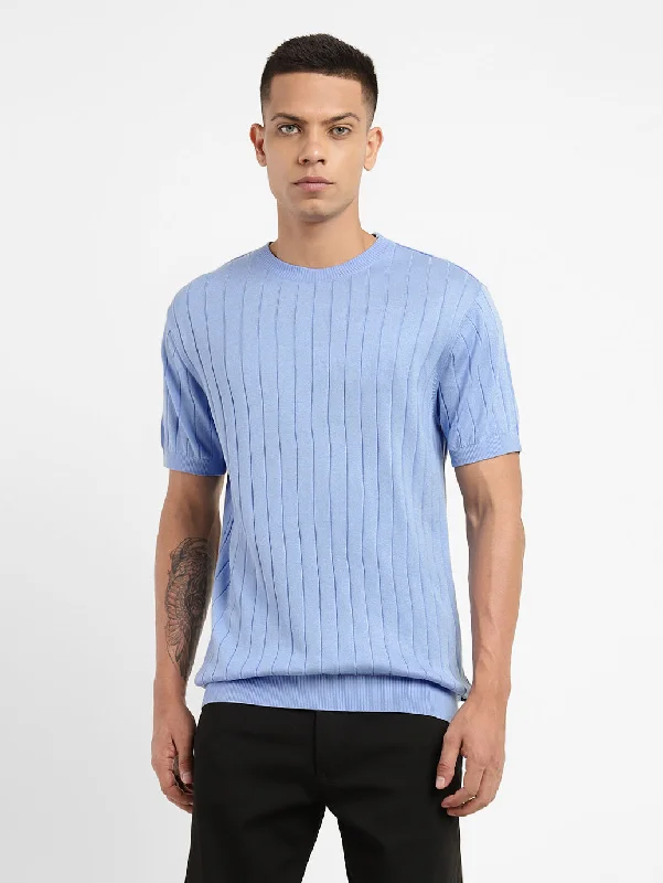 Durable Men's Work ShirtsMen's Self Design Crew Neck T-shirt