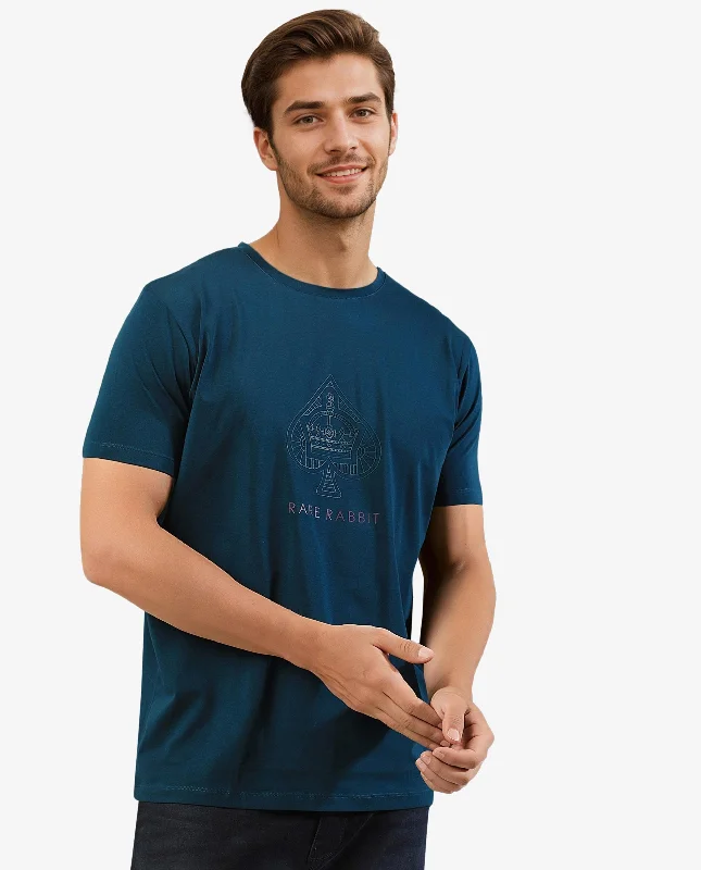 Men's Shirts with Barrel CuffsRare Rabbit Men's Circo Dark Green Crew Neck HD Print Half Sleeves Regular Fit T-Shirt Men's Shirts with Barrel CuffsRare Rabbit Men's Circo Dark Green Crew Neck HD Print Half Sleeves Regular Fit T-Shirt