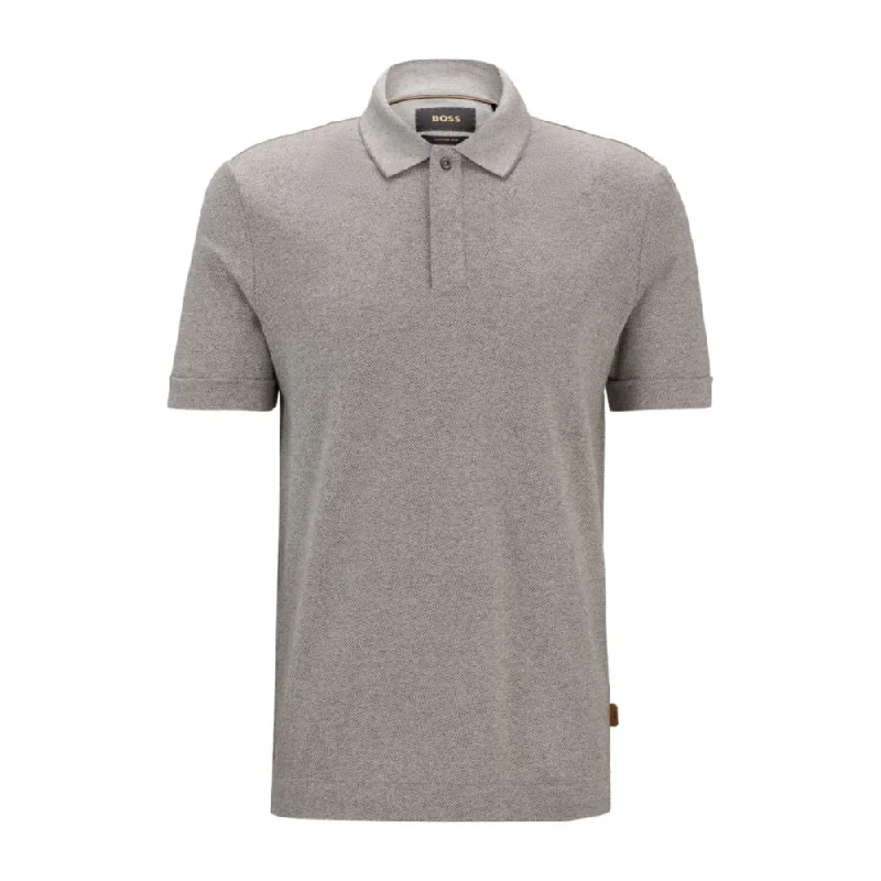 Men's Shirts with Lace-Up HemlinesRegular-fit polo shirt in moulin cotton and silk