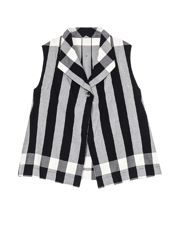 Men's Coats with Reflective StripesCOTTON PLAID STRIPE GILET