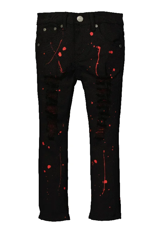 Designer Men's JeansLittle Boys Paint Splatter Distressed Jeans
