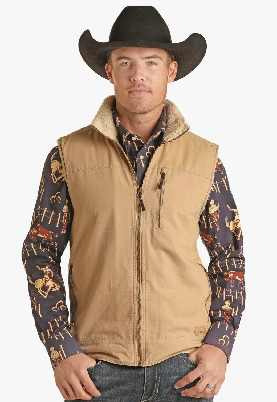 Men's Coats for City WearPowder River Mens Brushed Cotton Canvas Vest