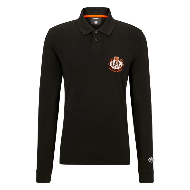 Solid-Colored Men's ShirtsBOSS x NFL long-sleeved polo shirt with collaborative branding Solid-Colored Men's ShirtsBOSS x NFL long-sleeved polo shirt with collaborative branding