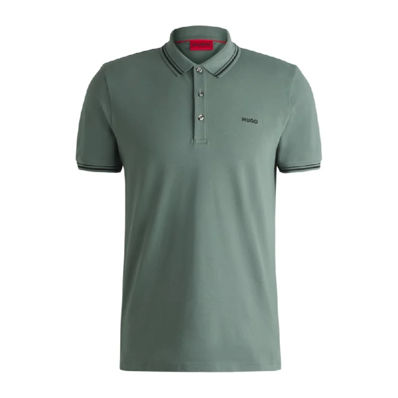 Men's Flowy Shirts for a Relaxed LookStretch-cotton slim-fit polo shirt with printed logo Men's Flowy Shirts for a Relaxed LookStretch-cotton slim-fit polo shirt with printed logo