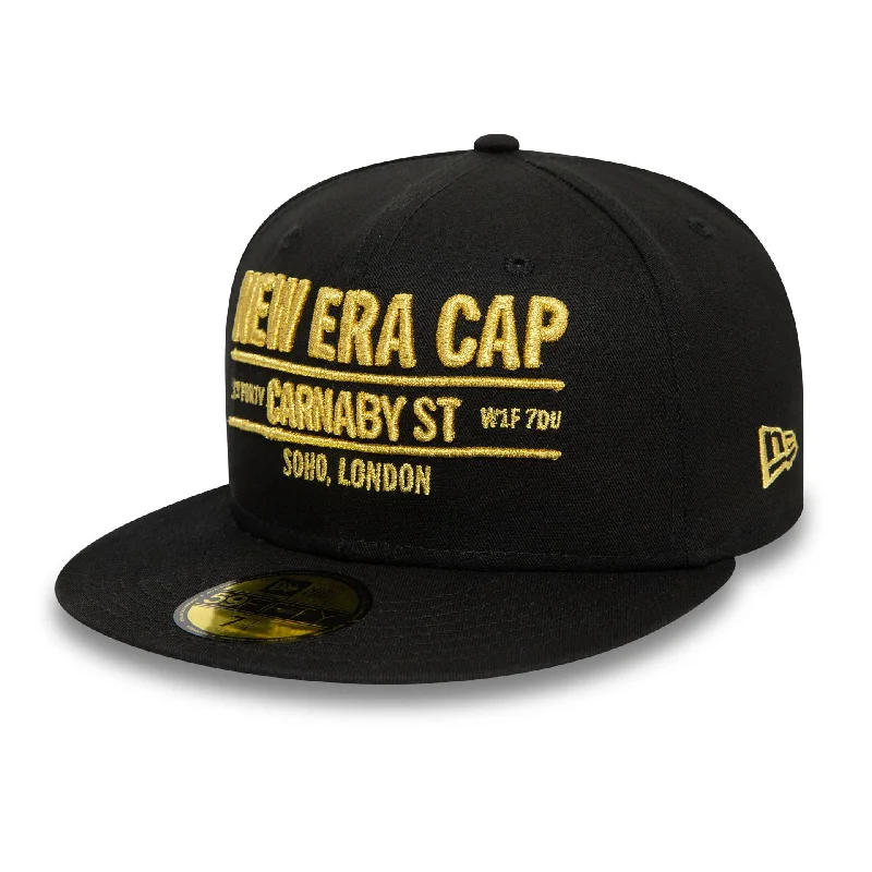 Beach Sun HatsNew Era Carnaby Address Black 59FIFTY Fitted Cap
