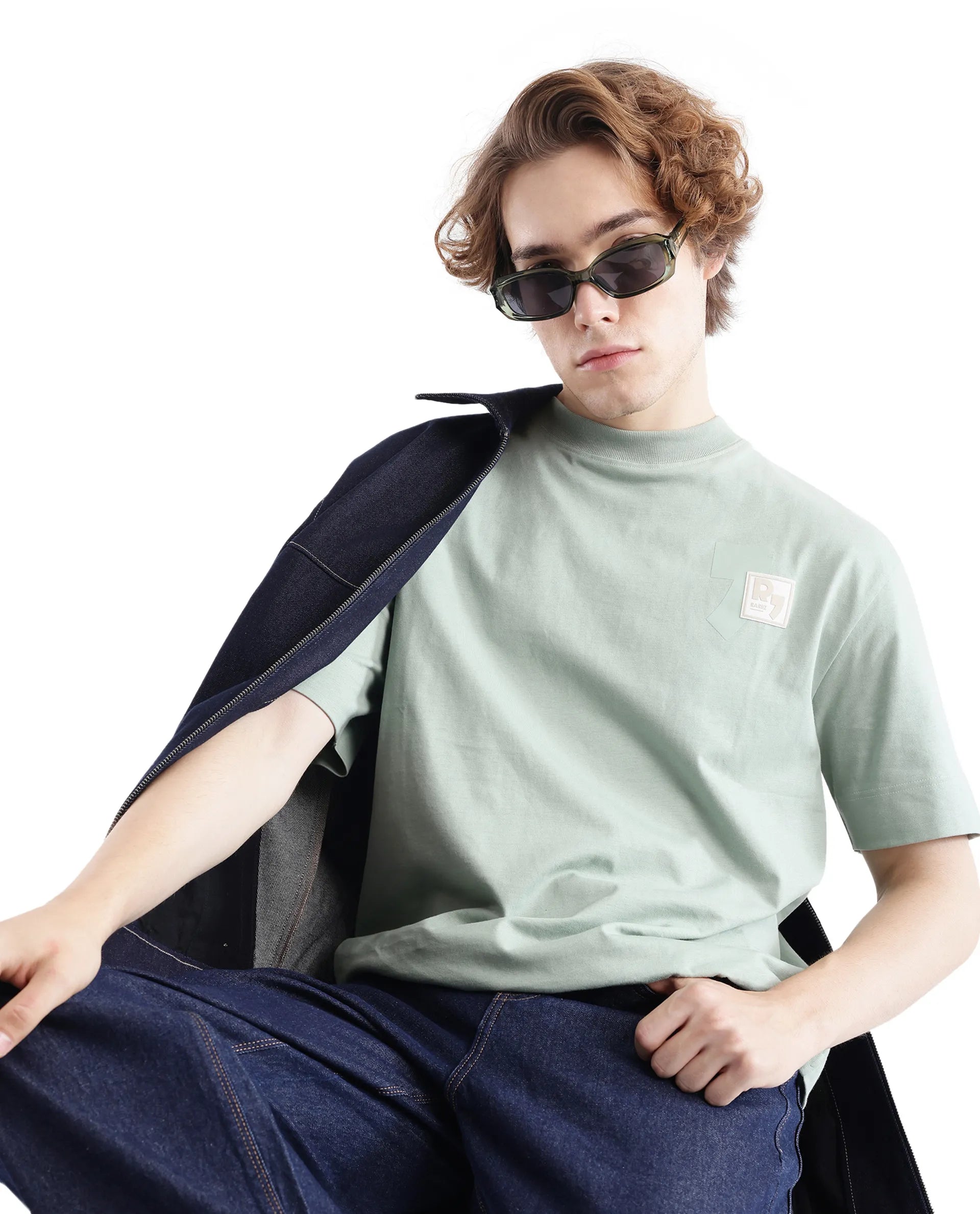 Men's Shirts with Roll-Up SleevesRare Rabbit Men Deus Dusky Green Cotton Fabric Short Sleeve Boxy Fit HD Print and Applique Detail T-Shirt Men's Shirts with Roll-Up SleevesRare Rabbit Men Deus Dusky Green Cotton Fabric Short Sleeve Boxy Fit HD Print and Applique Detail T-Shirt