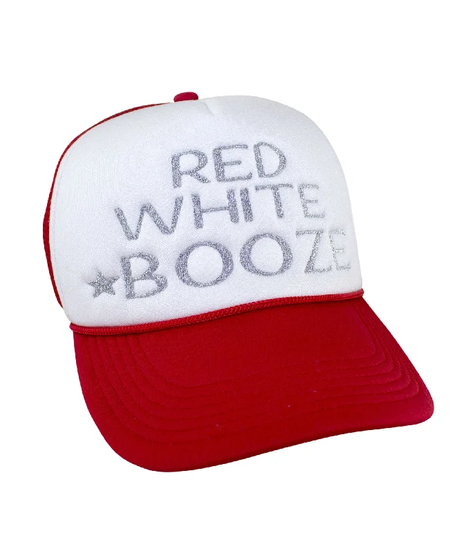 Elegant Top Hats for Weddings"Red, White & Booze" Foam Trucker Baseball Hat