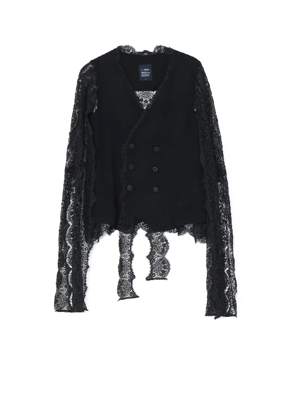 Men's Coats for Snowy WeatherLAWN + SATIN SCALLOP DOUBLE VEST
