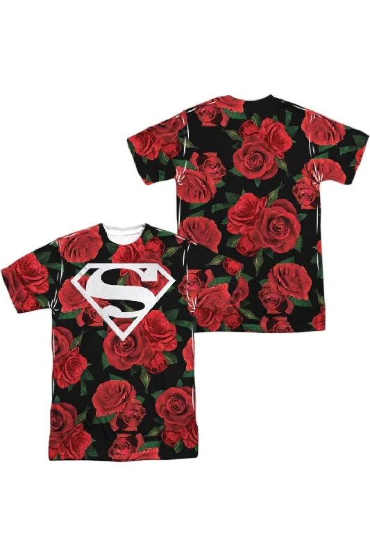 Men's Shirts with Striped PatternsSuperman Super Floral (Front/Back Print) Short Sleeve Adult Poly Crew Tee / T-Shirt Men's Shirts with Striped PatternsSuperman Super Floral (Front/Back Print) Short Sleeve Adult Poly Crew Tee / T-Shirt