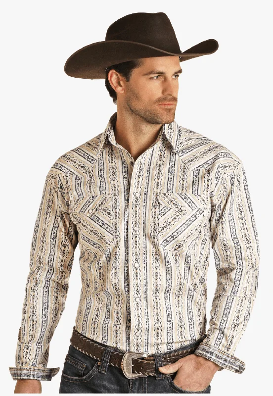 Men's Patterned Casual Shirts for Relaxed StylingPanhandle Mens Aztec Long Sleeve Shirt Men's Patterned Casual Shirts for Relaxed StylingPanhandle Mens Aztec Long Sleeve Shirt