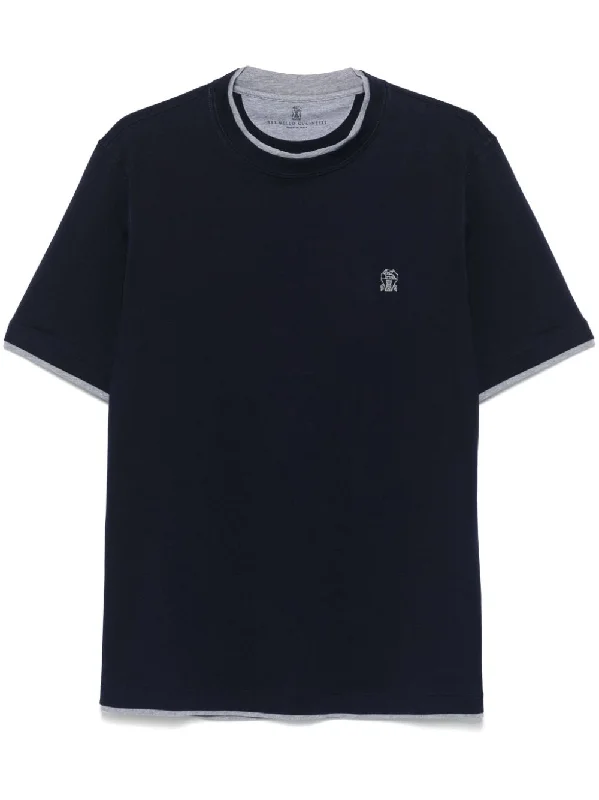 Men's Shirts with Moisture-Wicking FabricBrunello Cucinelli Men's T-Shirts And Polos blue Men's Shirts with Moisture-Wicking FabricBrunello Cucinelli Men's T-Shirts And Polos blue