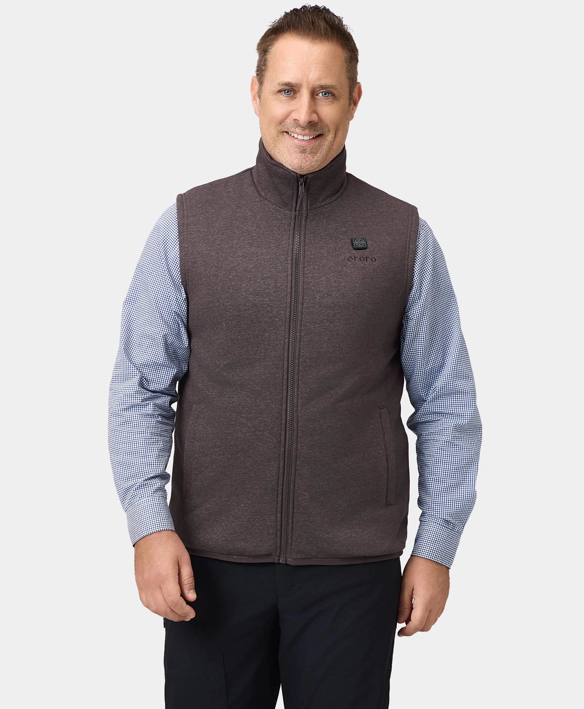 Weather-Resistant Men's CoatsFinal Sale - Men's Heated Fleece Vest - Brown Stone