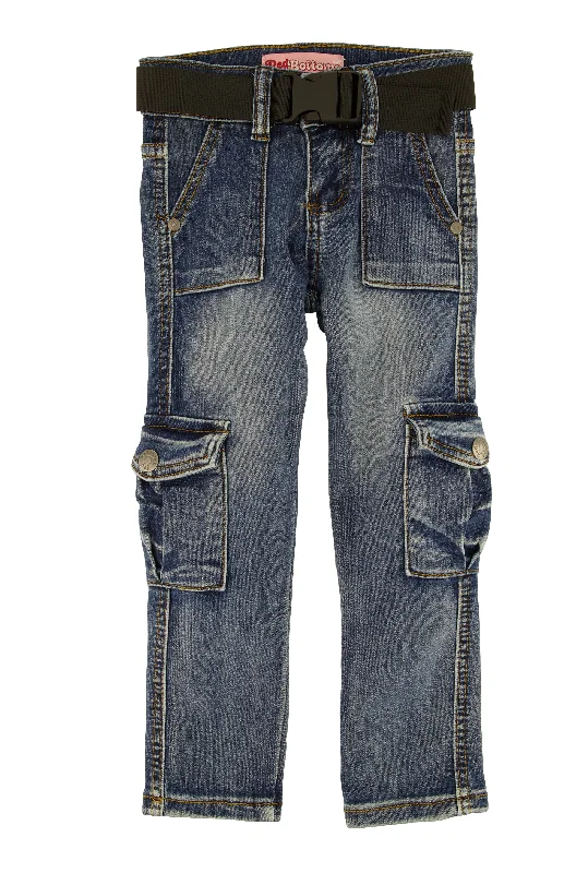 Durable Workwear Men's JeansLittle Girls Belted Cargo Jeans