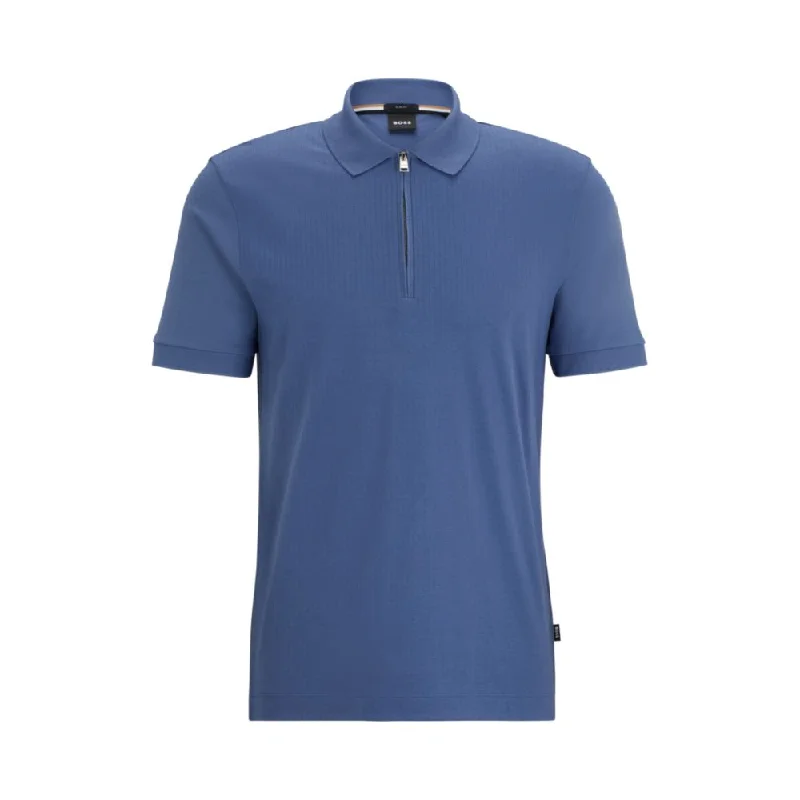 Men's Shirts with Belt AttachmentsStructured-cotton slim-fit polo shirt with zip placket Men's Shirts with Belt AttachmentsStructured-cotton slim-fit polo shirt with zip placket