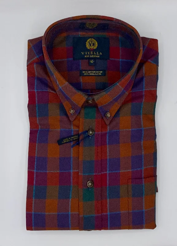 Men's Tailored Shirts for a Sharp AppearanceViyella Cotton/Wool Long Sleeve Sport Shirt - Traditional Fit - 651446-7698 Men's Tailored Shirts for a Sharp AppearanceViyella Cotton/Wool Long Sleeve Sport Shirt - Traditional Fit - 651446-7698