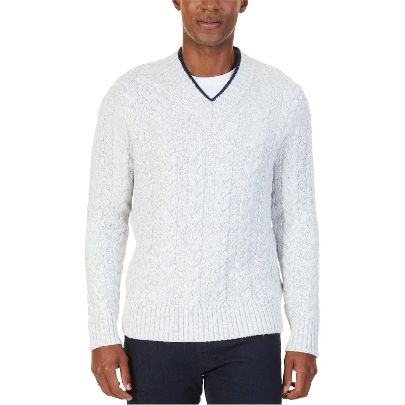 Men's Sweaters with ButtonsNautica Mens Cable Pullover Sweater, Grey, Medium